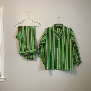 Deadstock Striped Button-Up Pajamas